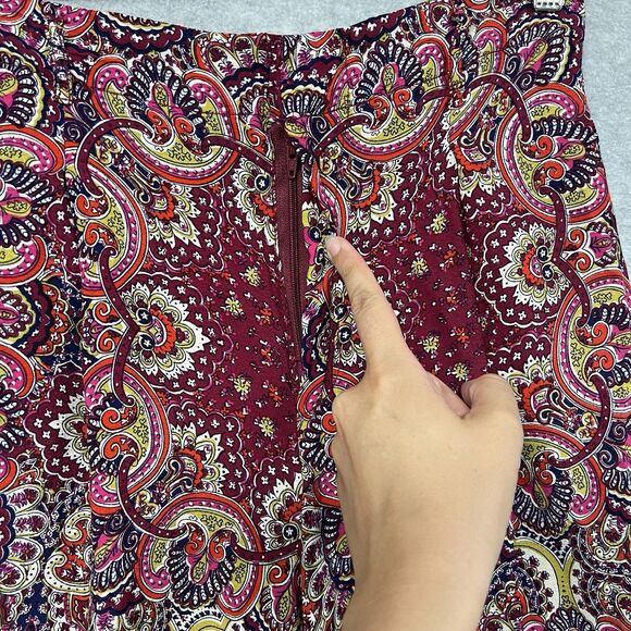 ett:twa Anthropologie Pants 4 Pink Paisley Wide Leg Boho Elastic Waist Lounge - Picture 2 of 9